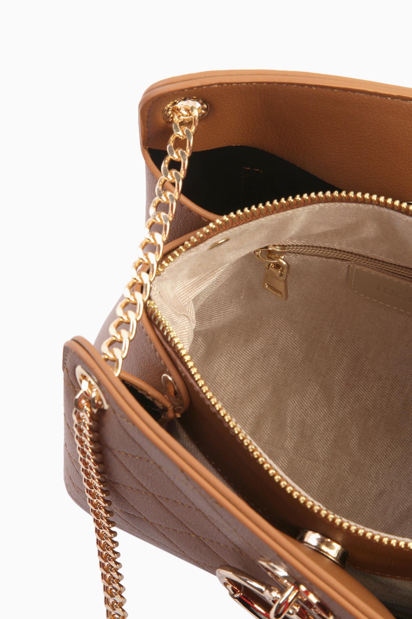 Zincir Askılı Satchel Çanta - Taba TUGBA