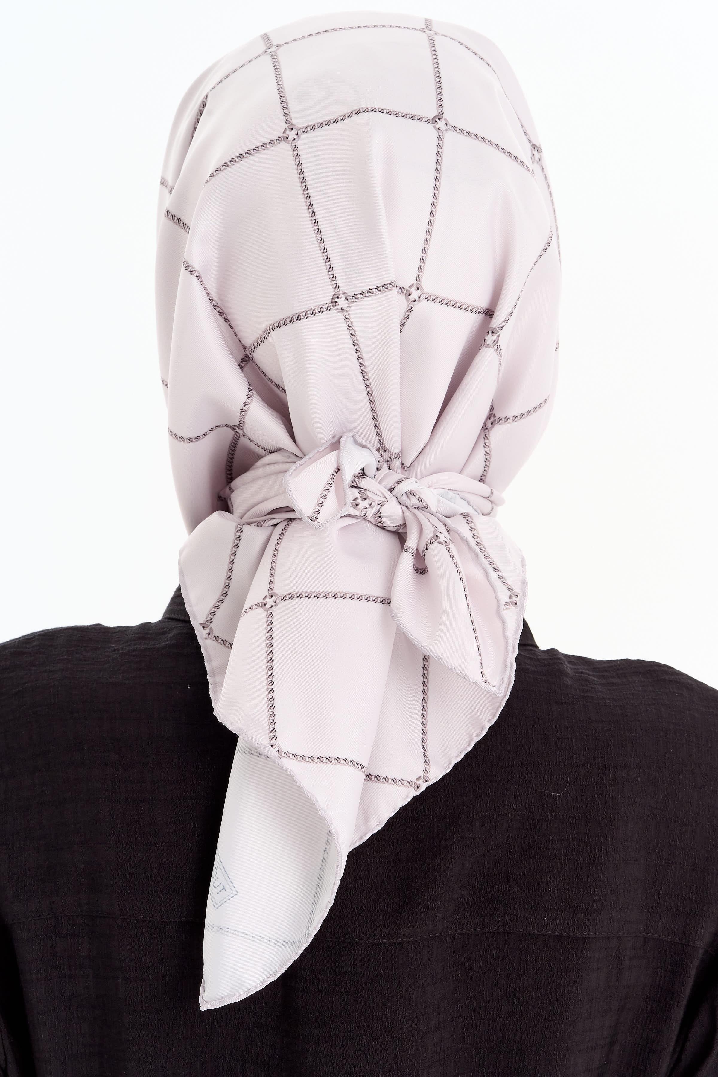 Zincir Desenli Stil Eşarp - Bej TUGBA