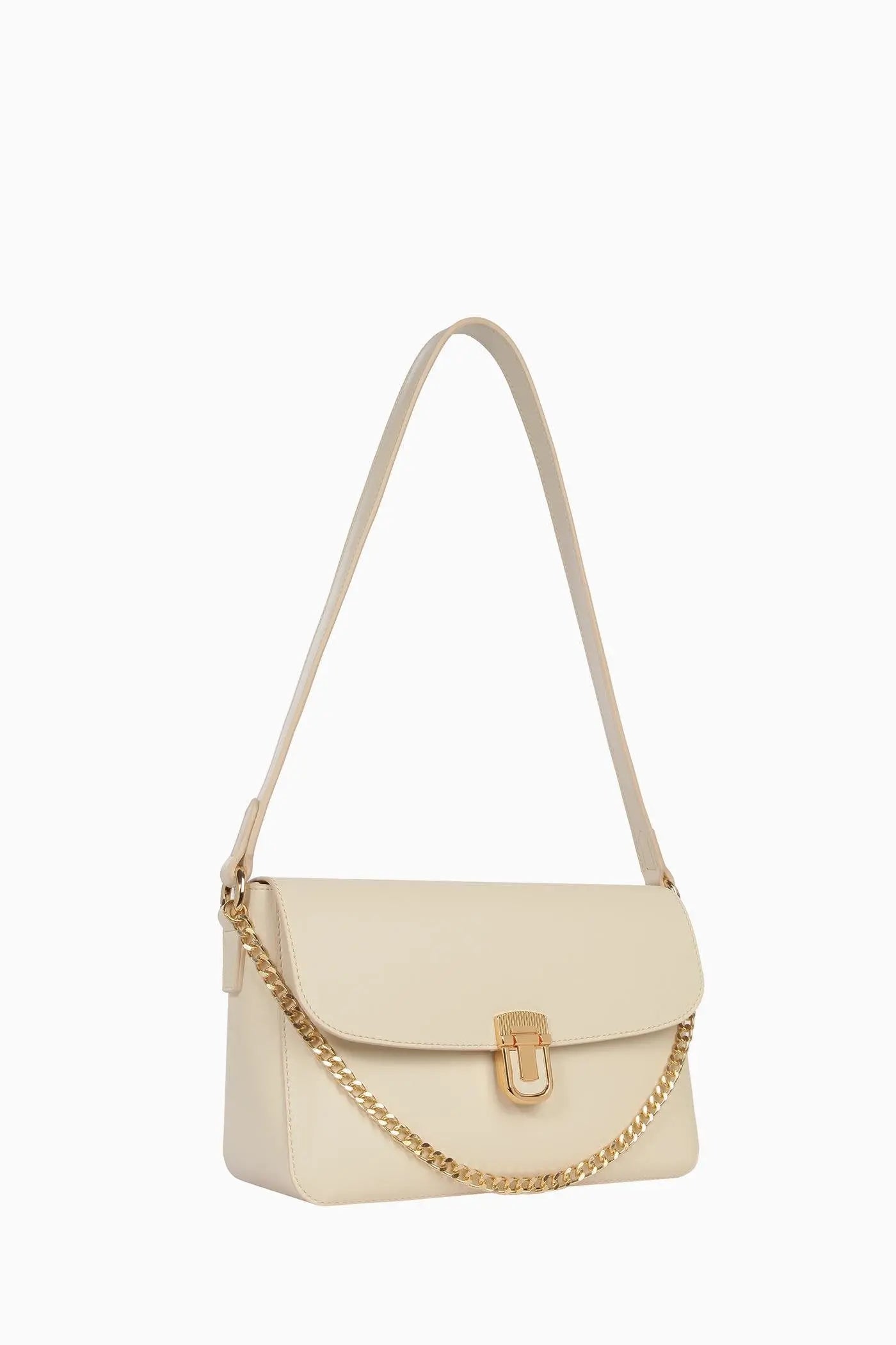 Zincir Detaylı Flap Çanta - Ekru TUGBA