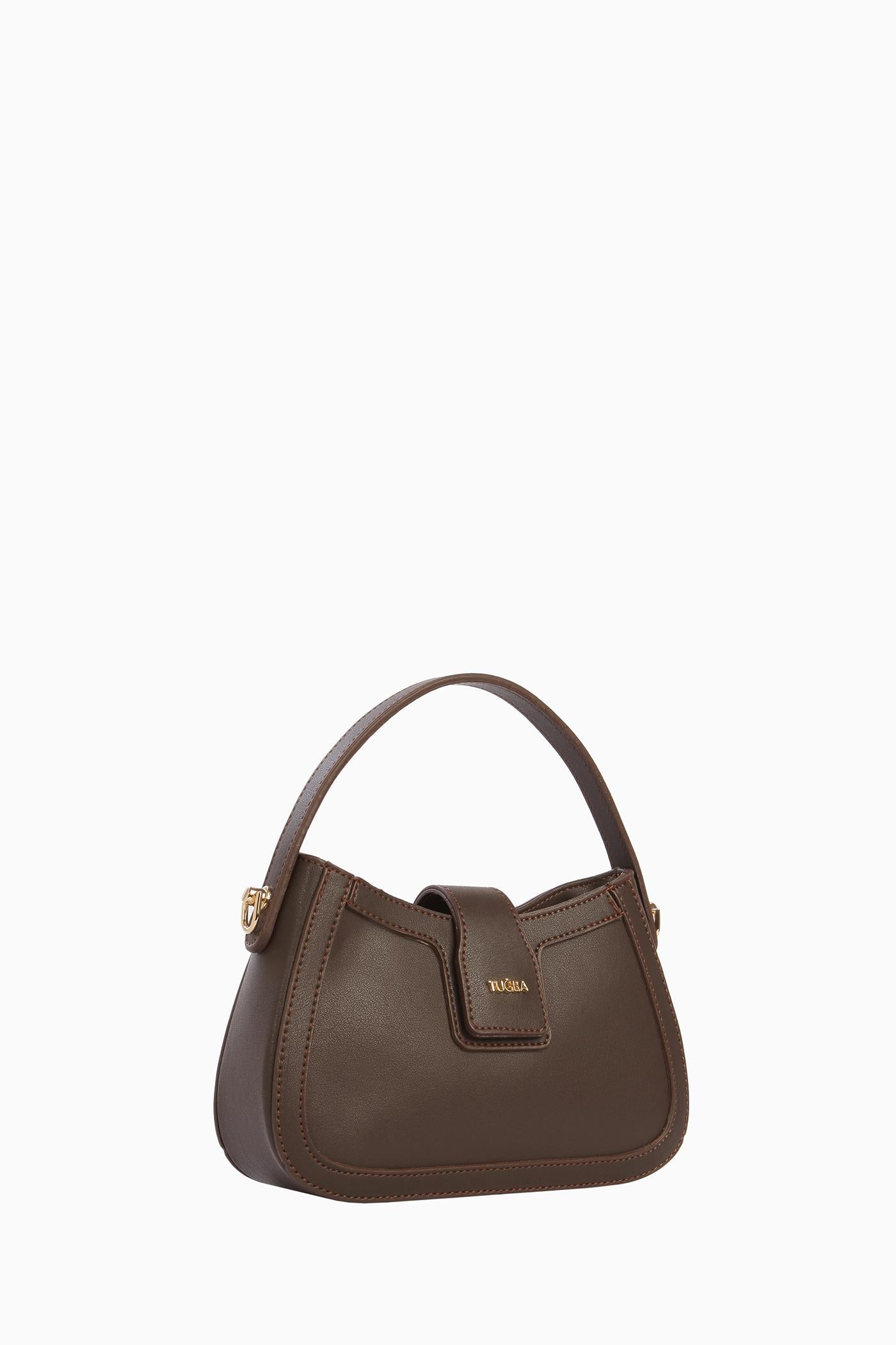 Zincir Detaylı Mini Çanta - Kahve TUGBA