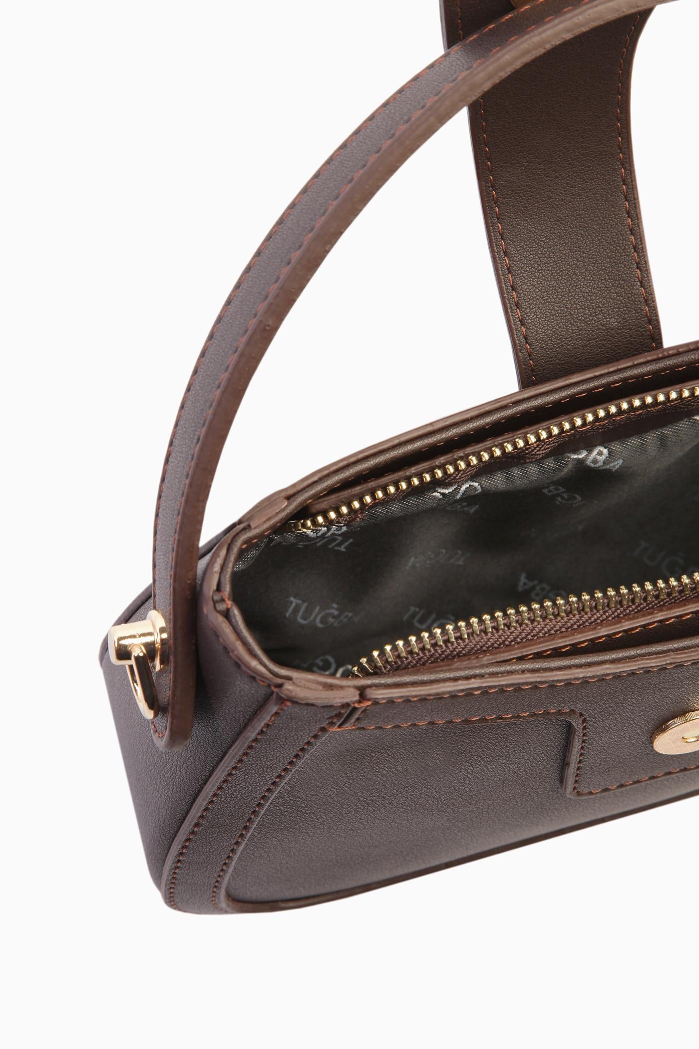 Zincir Detaylı Mini Çanta - Kahve TUGBA