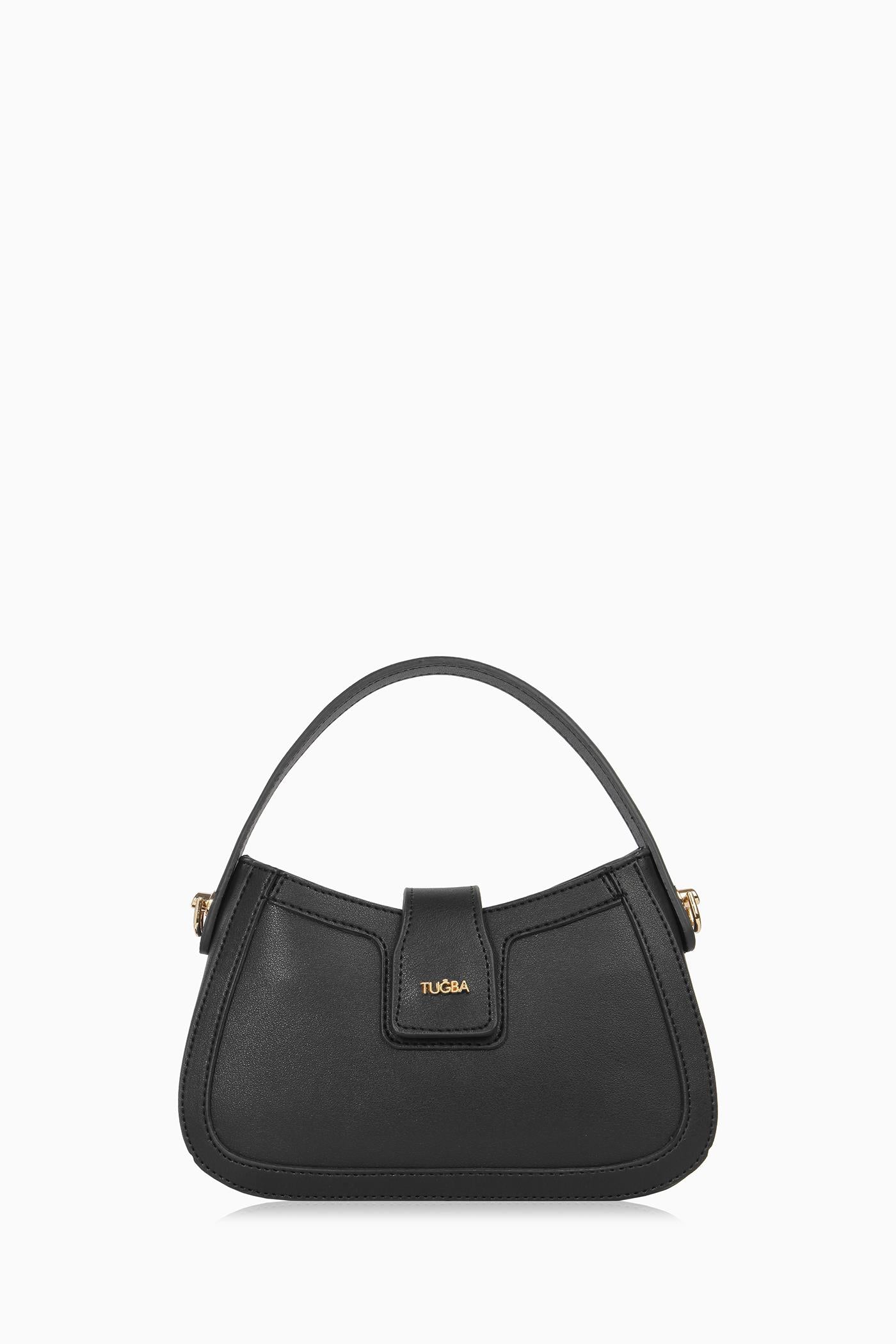 Zincir Detaylı Mini Çanta - Siyah TUGBA