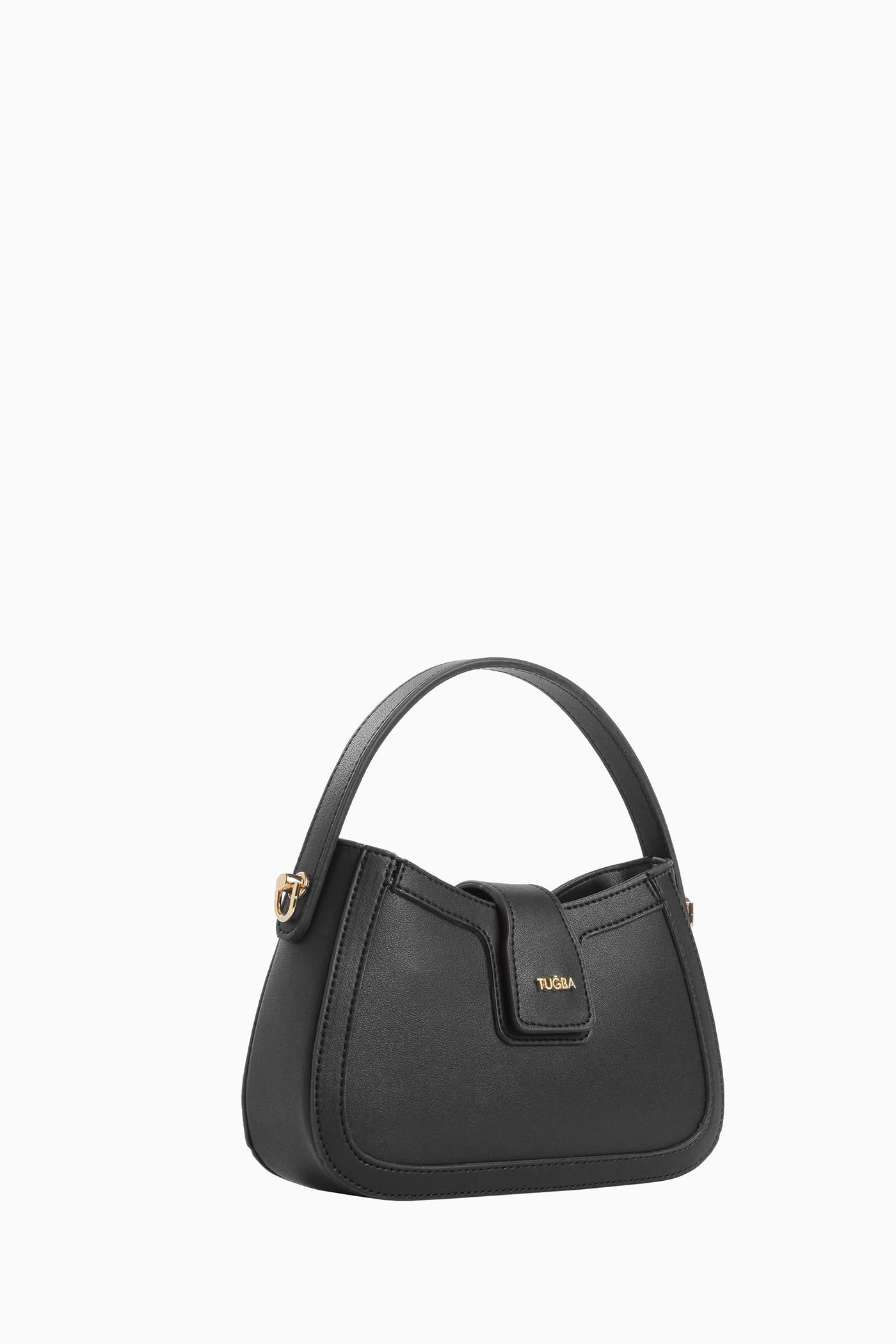 Zincir Detaylı Mini Çanta - Siyah TUGBA