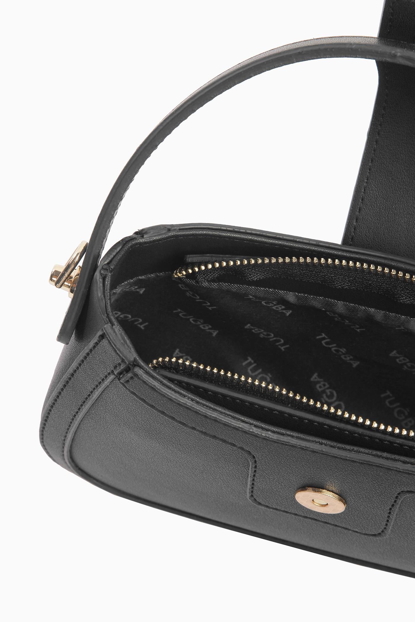 Zincir Detaylı Mini Çanta - Siyah TUGBA