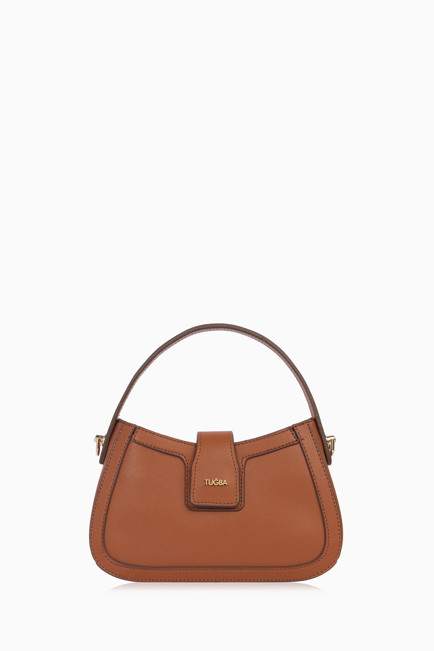 Zincir Detaylı Mini Çanta - Taba TUGBA