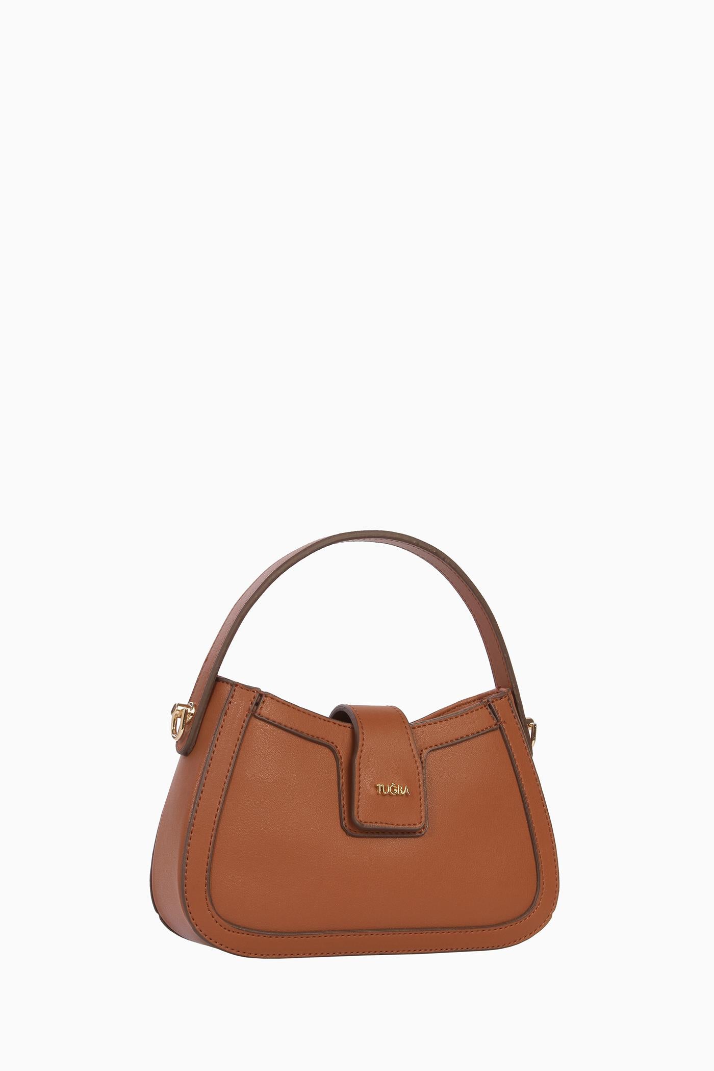 Zincir Detaylı Mini Çanta - Taba TUGBA
