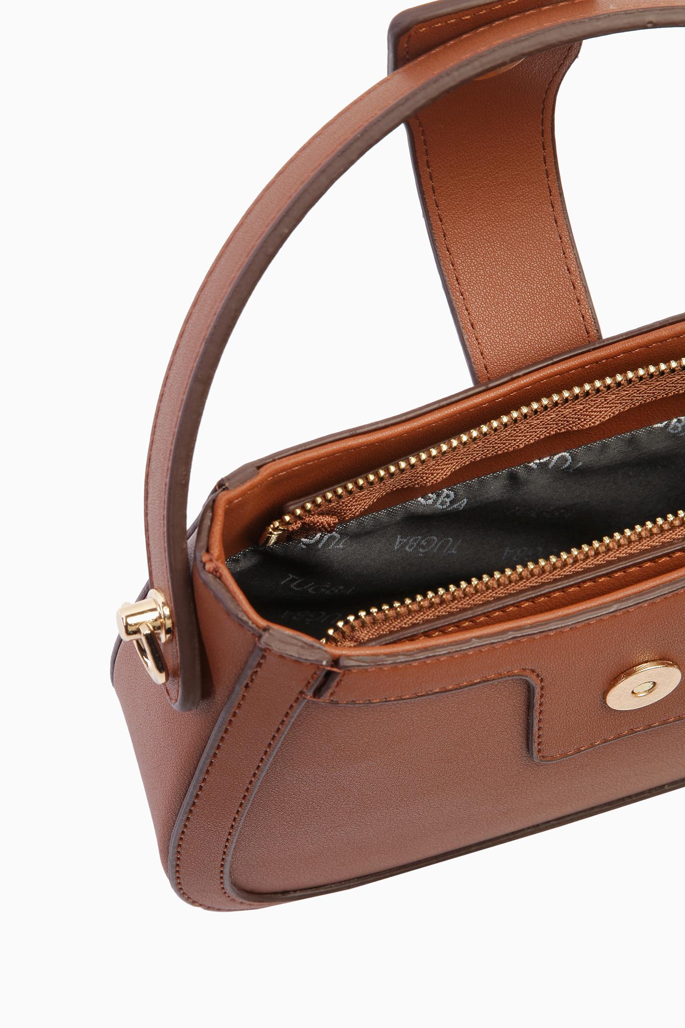 Zincir Detaylı Mini Çanta - Taba TUGBA