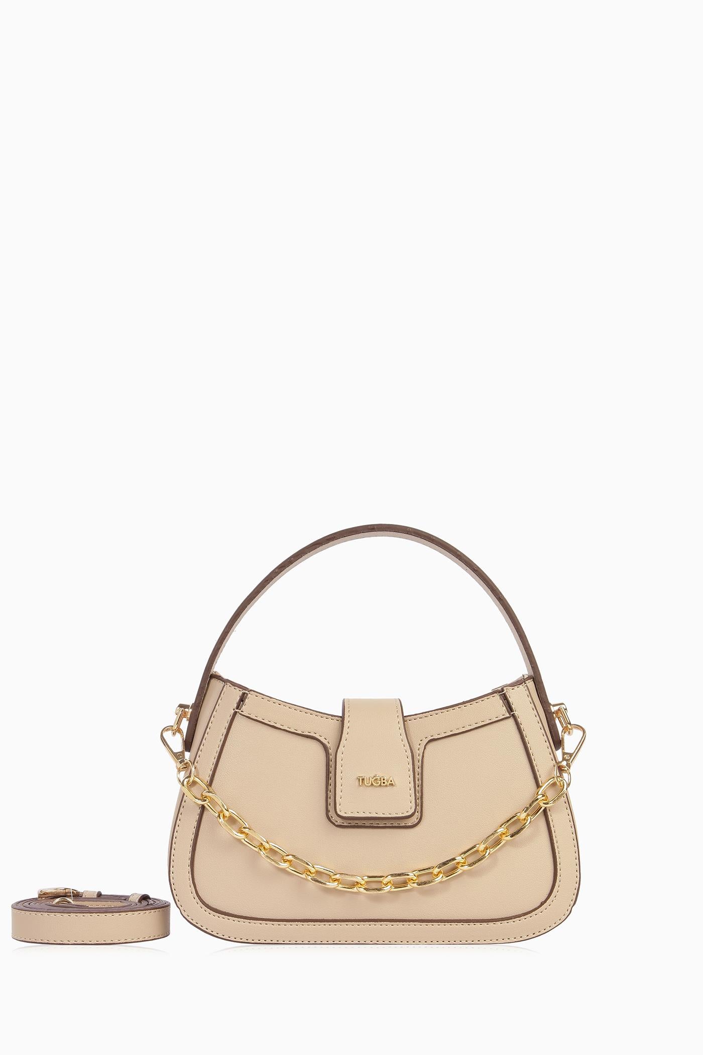 Zincir Detaylı Mini Çanta - Taş TUGBA