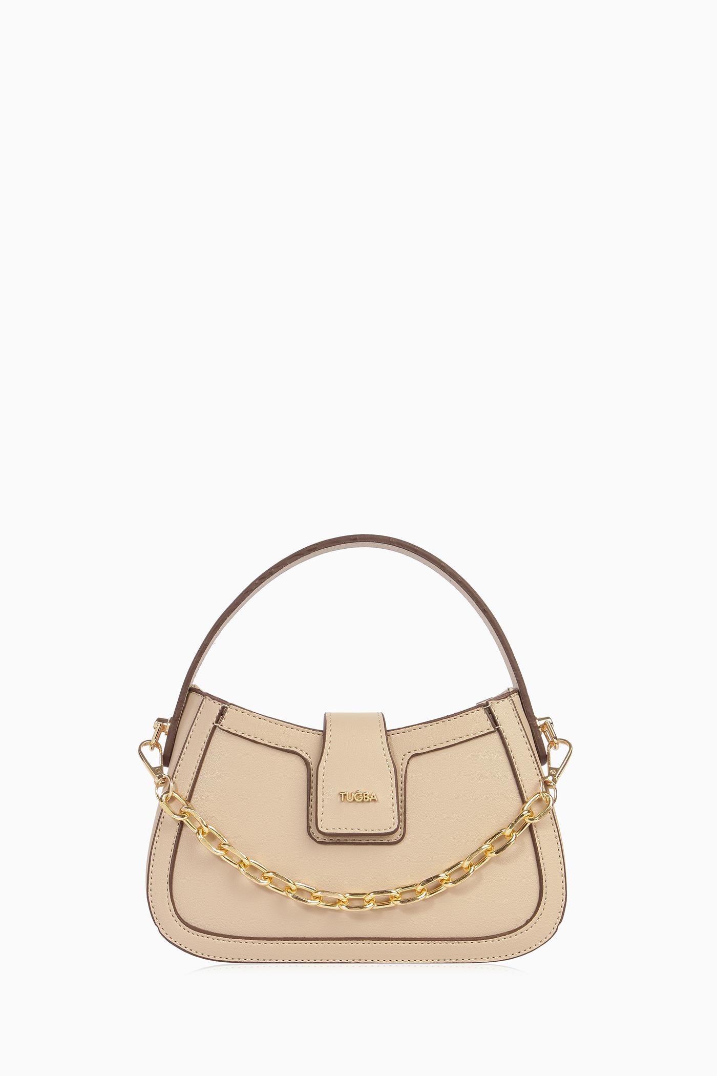 Zincir Detaylı Mini Çanta - Taş TUGBA