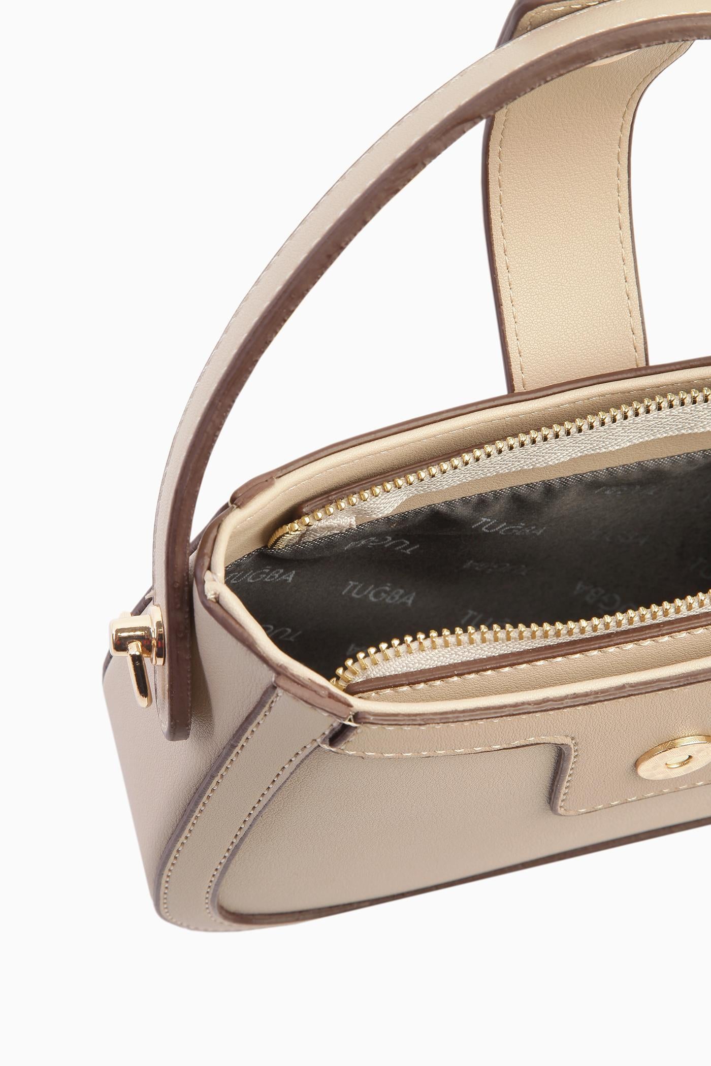 Zincir Detaylı Mini Çanta - Taş TUGBA