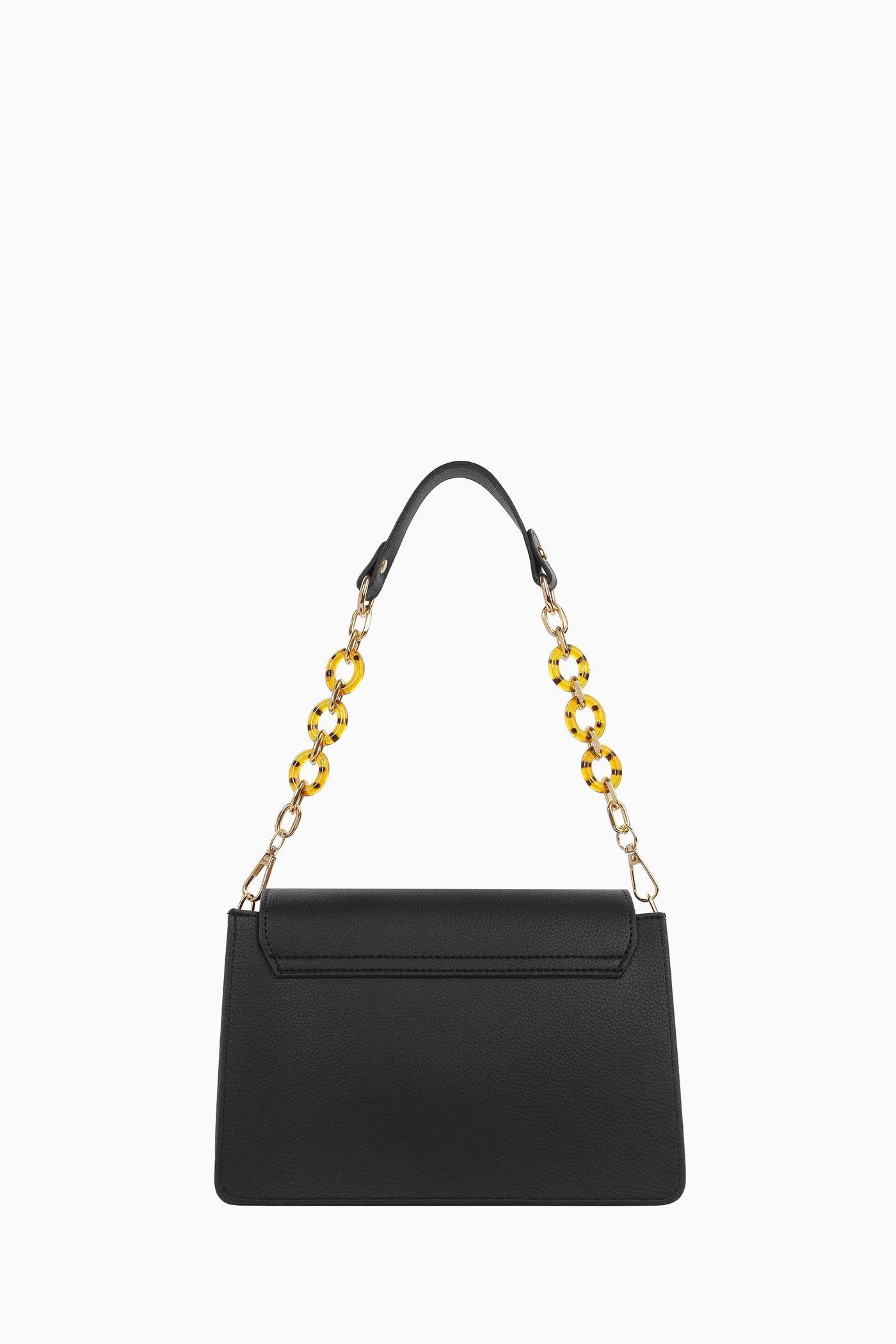 Zincirli Flap Çanta - Siyah TUGBA