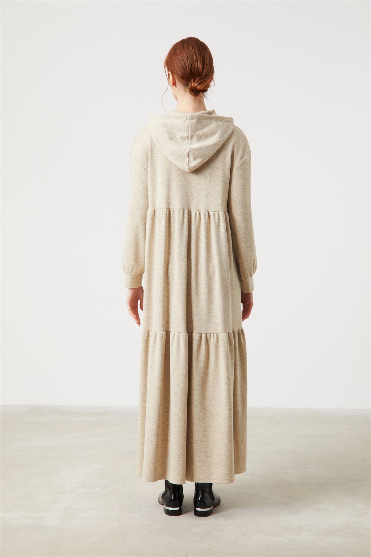 Tuğba Kapüşonlu Elbise - Camel