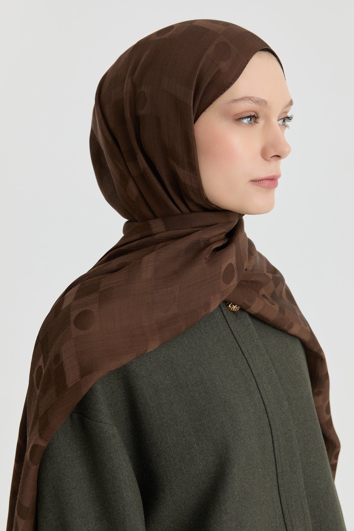 Miray Jakar Natural Şal - Kahve TUGBA