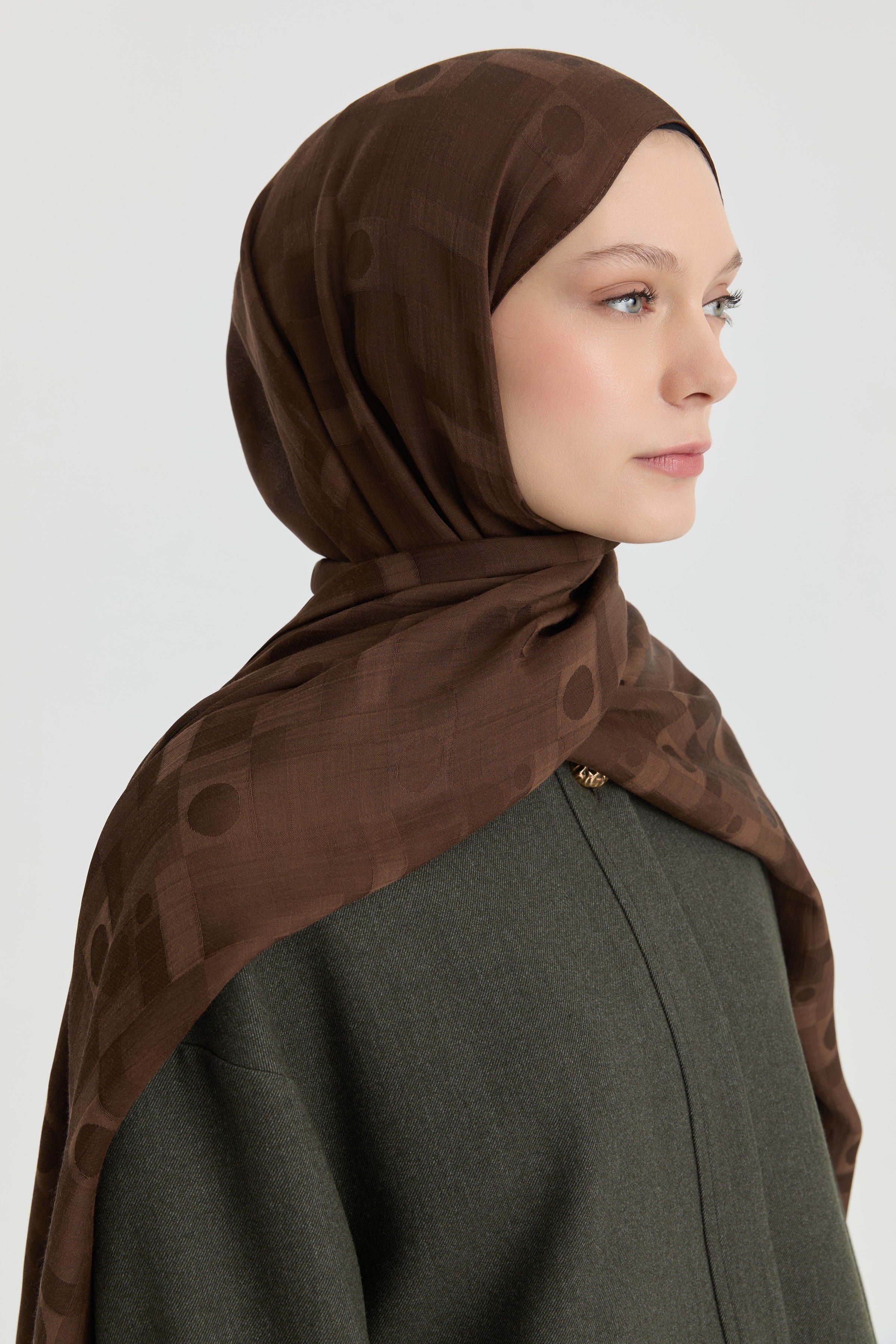 Miray Jakar Natural Şal - Kahve TUGBA