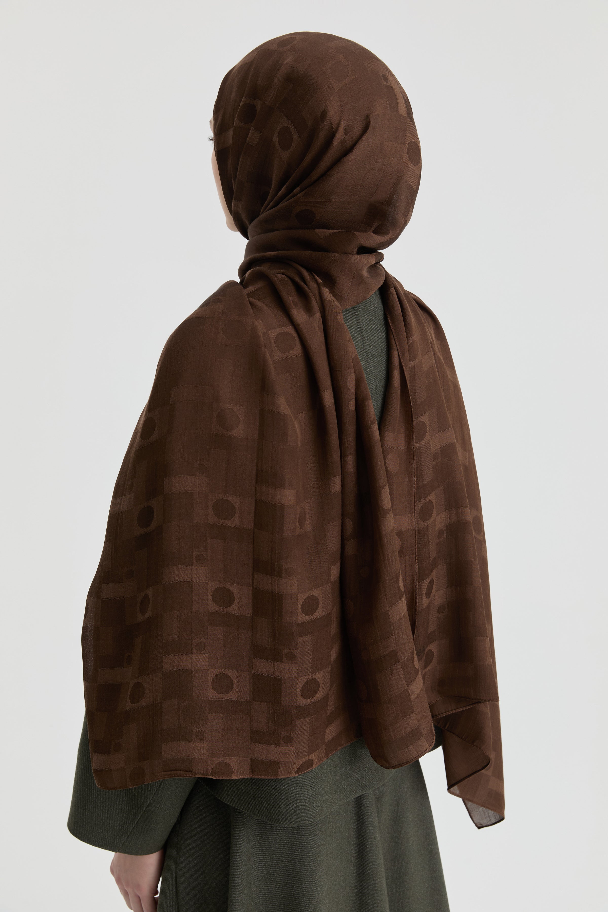 Miray Jakar Natural Şal - Kahve TUGBA