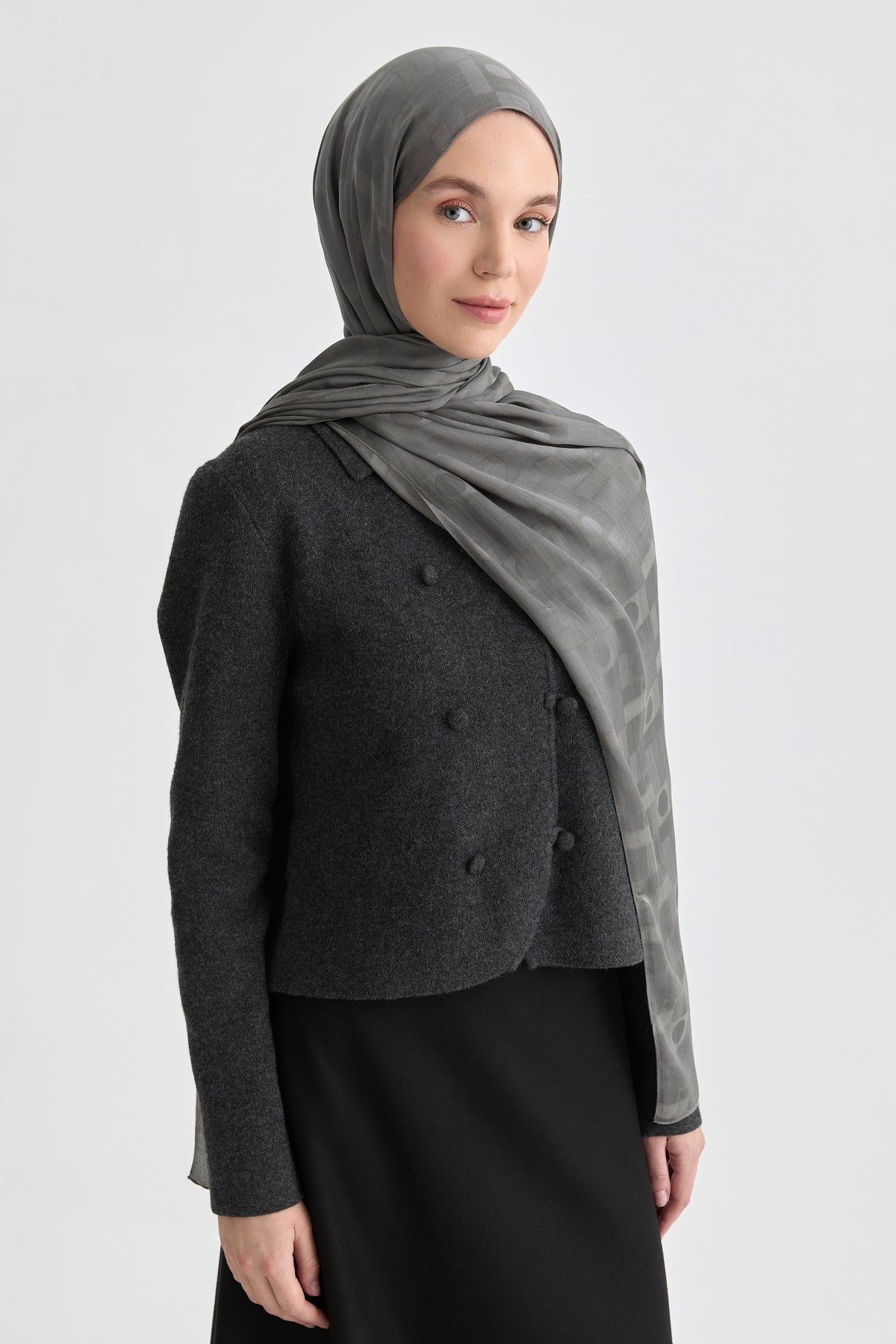Miray Jakar Natural Şal - Füme TUGBA