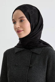 Miray Jakar Natural Şal - Siyah TUGBA