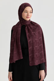 Miray Jakar Natural Şal - Mürdüm TUGBA