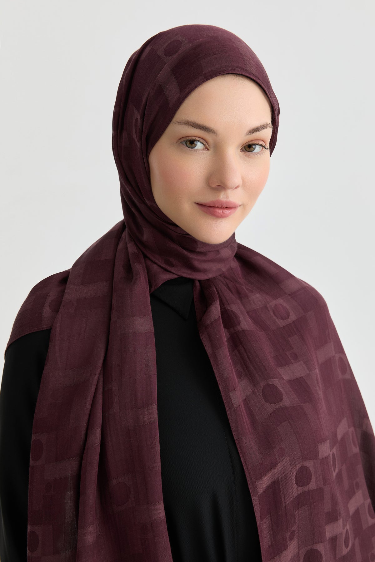 Miray Jakar Natural Şal - Mürdüm TUGBA