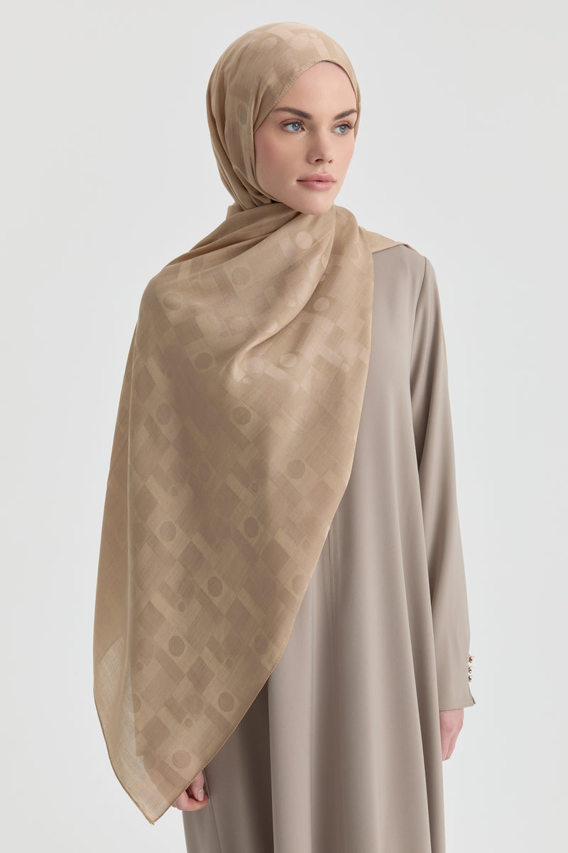 Miray Jakar Natural Şal - Vizon TUGBA