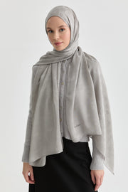 Miray Jakar Natural Şal - Gümüş TUGBA