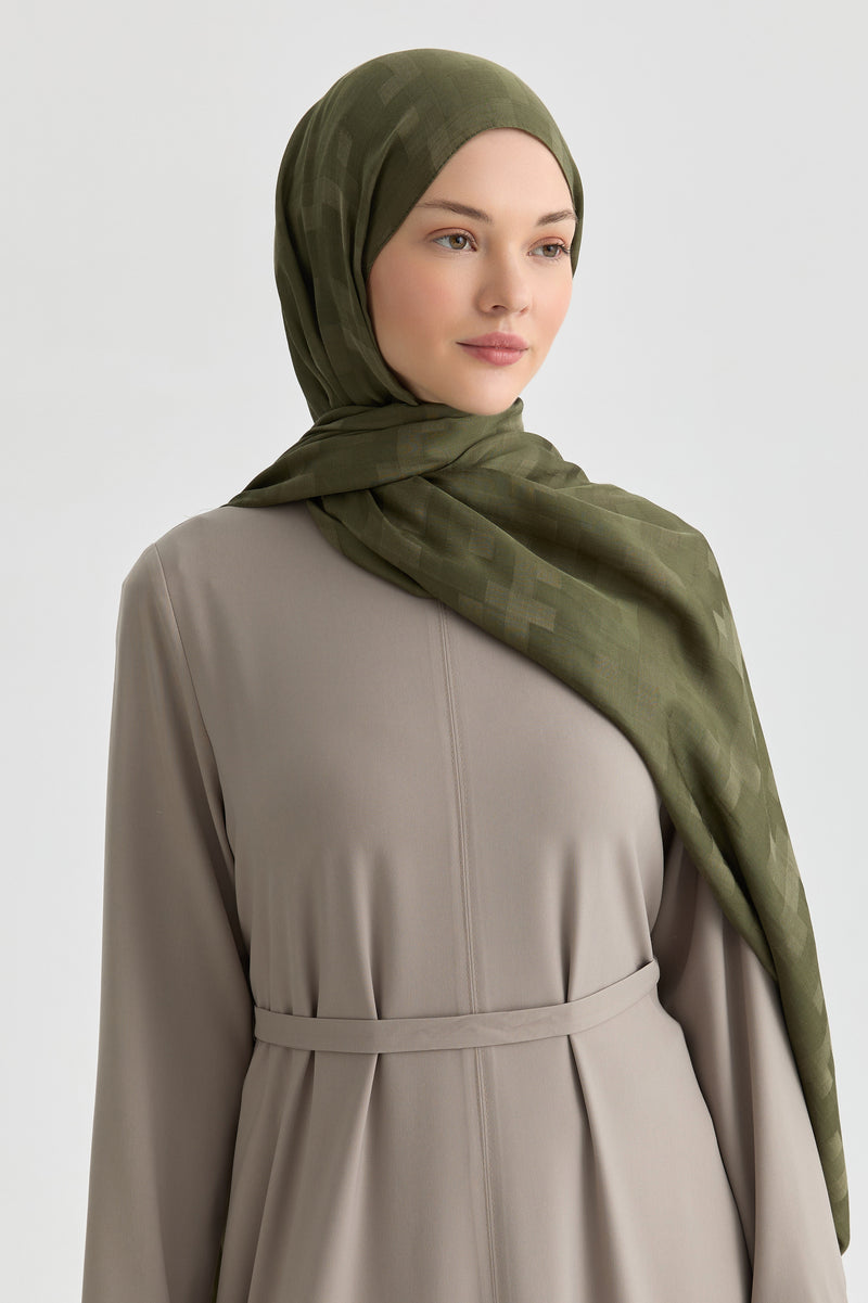 Serra Jakar Natural Şal - Haki TUGBA