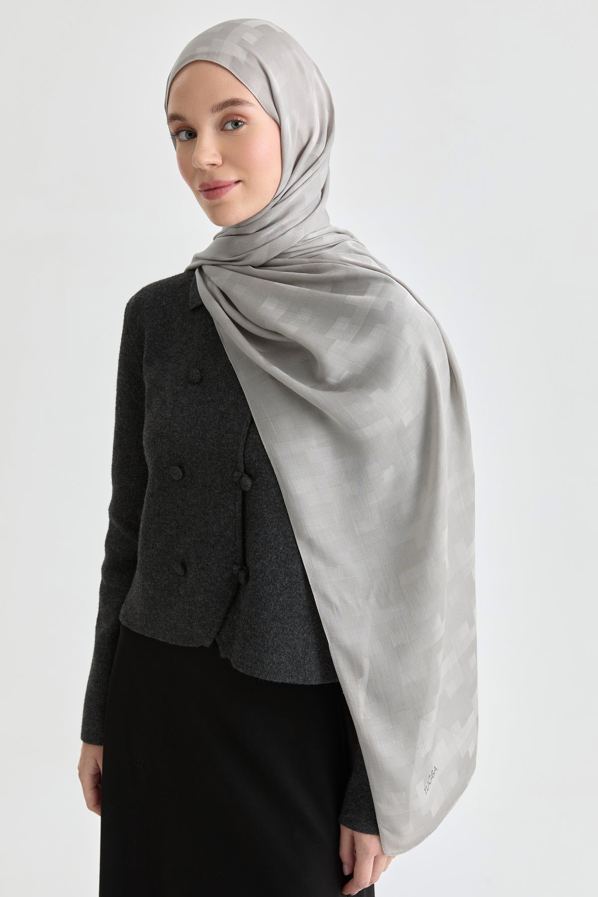 Serra Jakar Natural Şal - Gümüş TUGBA