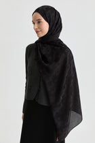 Serra Jakar Natural Şal - Siyah TUGBA