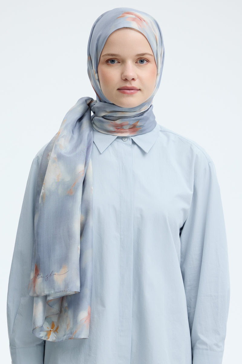 Rüya Lyocell Karışım Natural Şal - Lila TUĞBA