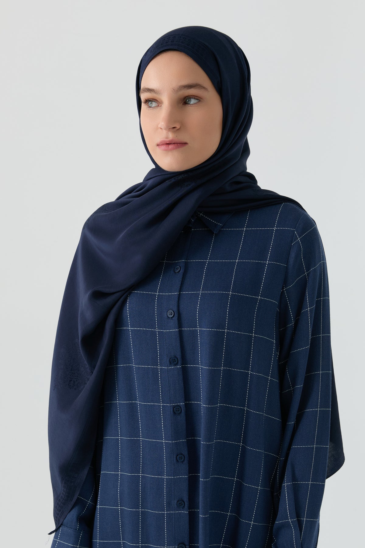 Füruzan Jakar Natural Şal - Lacivert TUGBA