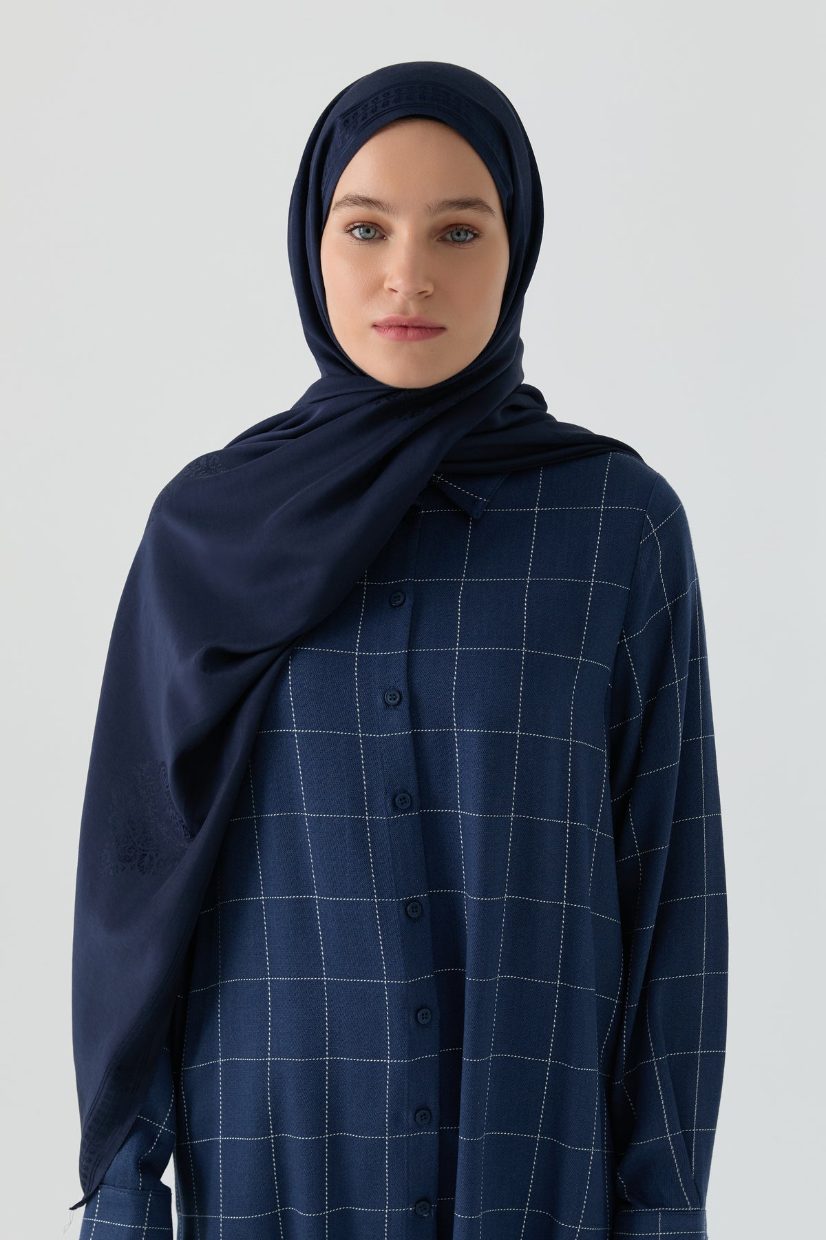 Füruzan Jakar Natural Şal - Lacivert TUGBA