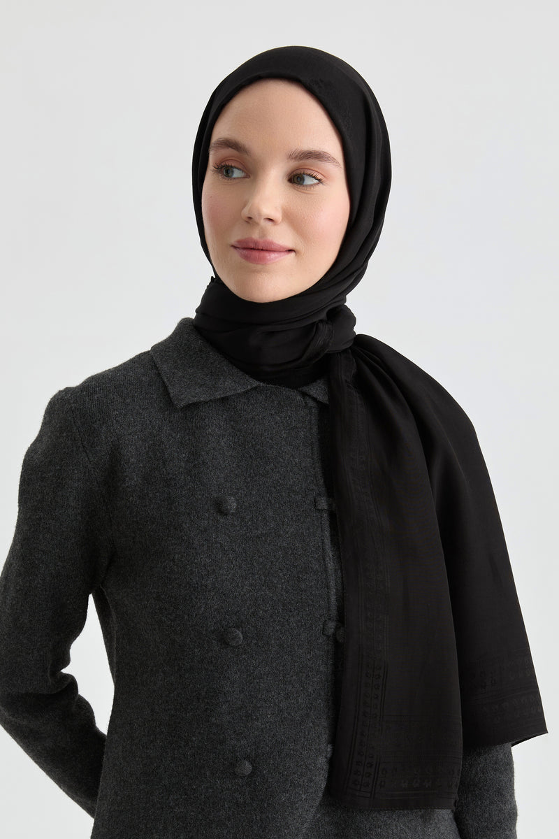 Füruzan Jakar Natural Şal - Siyah TUGBA