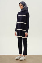 Bel Lastikli Havuç Pantolon - Lacivert TUGBA