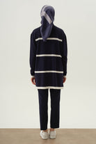 Bel Lastikli Havuç Pantolon - Lacivert TUGBA