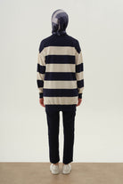 Bel Lastikli Dar Paça Pantolon - Lacivert TUGBA