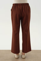Beli Lastikli Culotte Pantolon - Kahve TUGBA