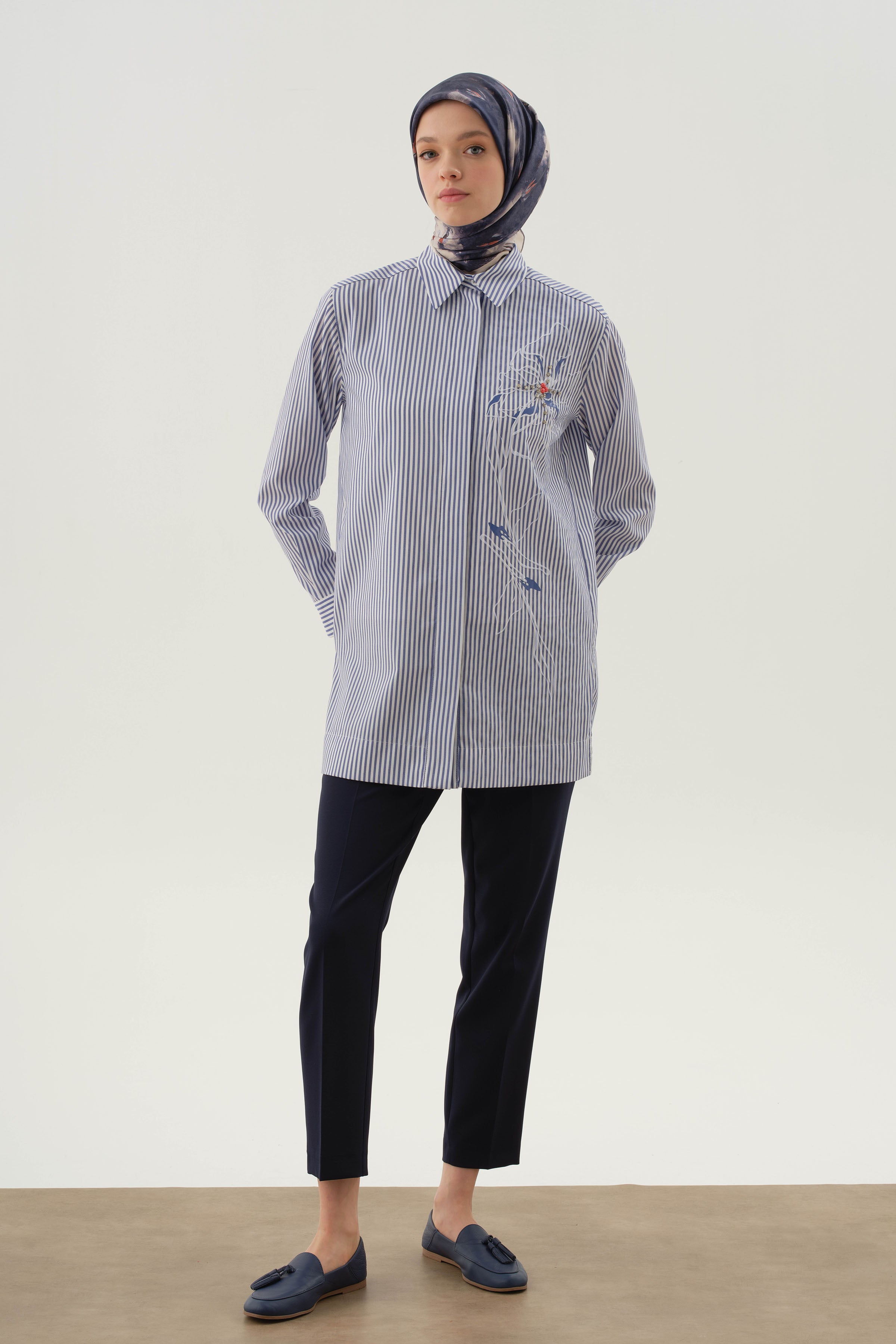 Bel Lastikli Havuç Pantolon - Lacivert TUGBA