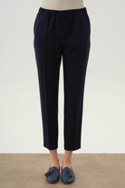 Bel Lastikli Havuç Pantolon - Lacivert TUGBA
