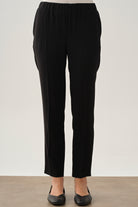 Bel Lastikli Dar Paça Pantolon - Siyah TUGBA