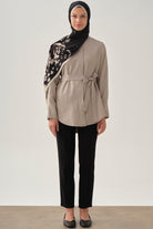 Bel Lastikli Dar Paça Pantolon - Siyah TUGBA