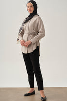 Bel Lastikli Dar Paça Pantolon - Siyah TUGBA