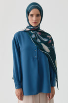 Letafet Şifon İpek Şal - Petrol TUGBA