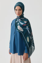Letafet Şifon İpek Şal - Petrol TUGBA
