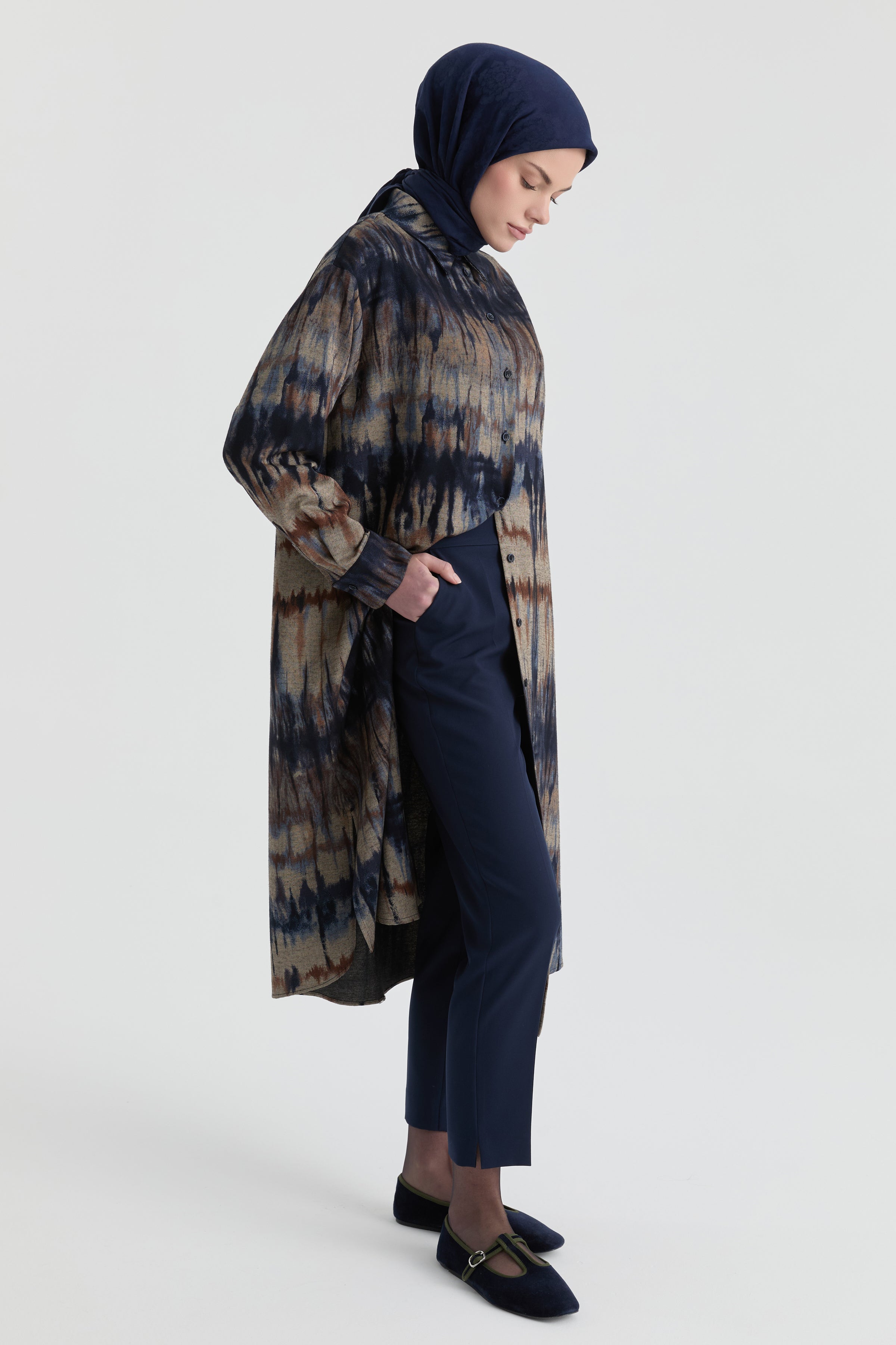 Yüksek Bel Basic Pantolon - Lacivert TUGBA