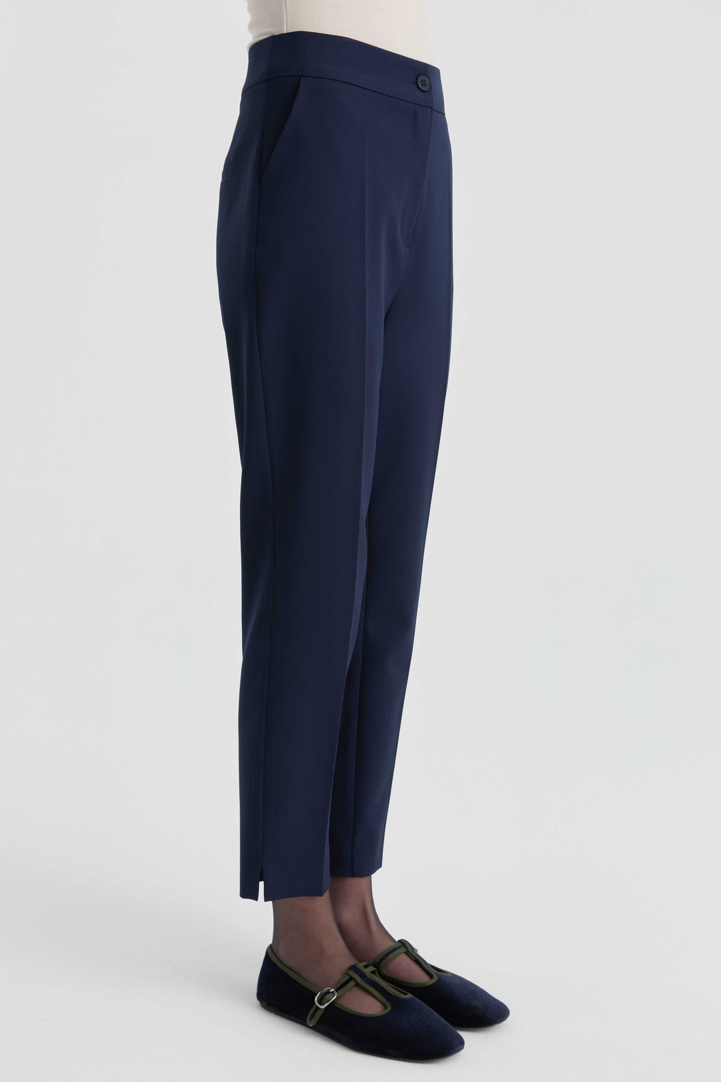 Yüksek Bel Basic Pantolon - Lacivert TUGBA