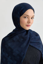 Serra Jakar Natural Şal - Lacivert TUGBA