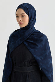 Serra Jakar Natural Şal - Lacivert TUGBA