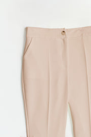 Yüksek Bel Basic Pantolon - Bej TUĞBA