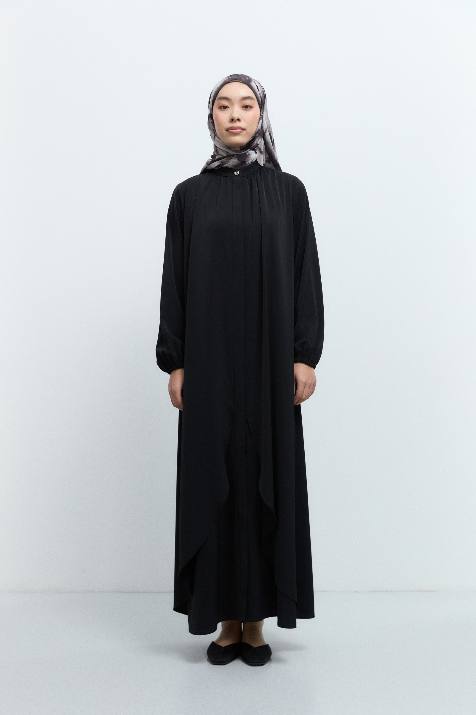 Balloon Sleeve Modest Dress - Black – TUĞBA