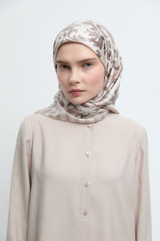 Şemse Twill İpek Eşarp - Bej TUĞBA